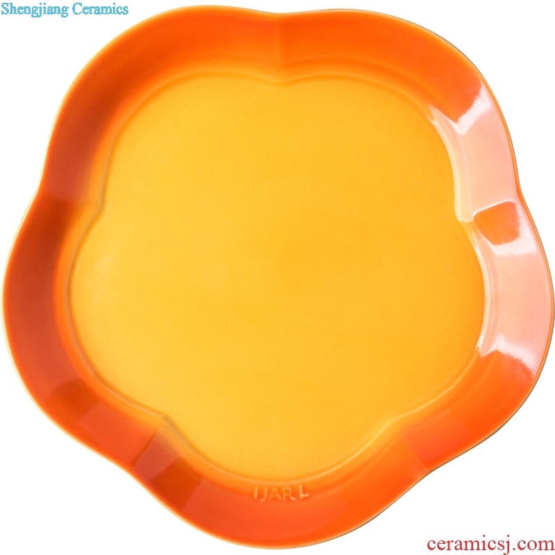 Ijarl million fine ceramic household fruit bowl western-style creative baking flat plate plate plate of the heat