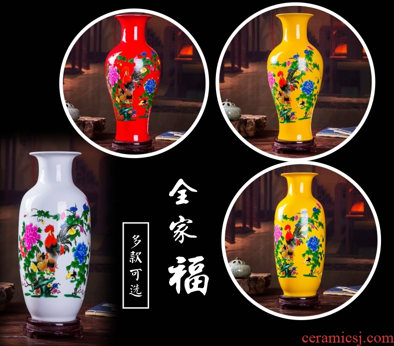 Jingdezhen ceramics wine red vase contemporary household adornment sitting room place vases, ceramic arts and crafts