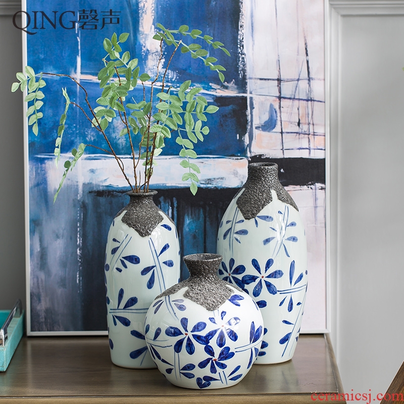 Porcelain of jingdezhen ceramic vase decorated living room table flower arranging dried flower place to live in a Chinese blue and white porcelain porcelain