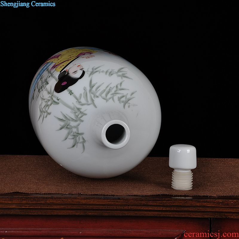 Scene, jingdezhen ceramics hand-painted costume wine home decoration crafts are the four most beautiful women