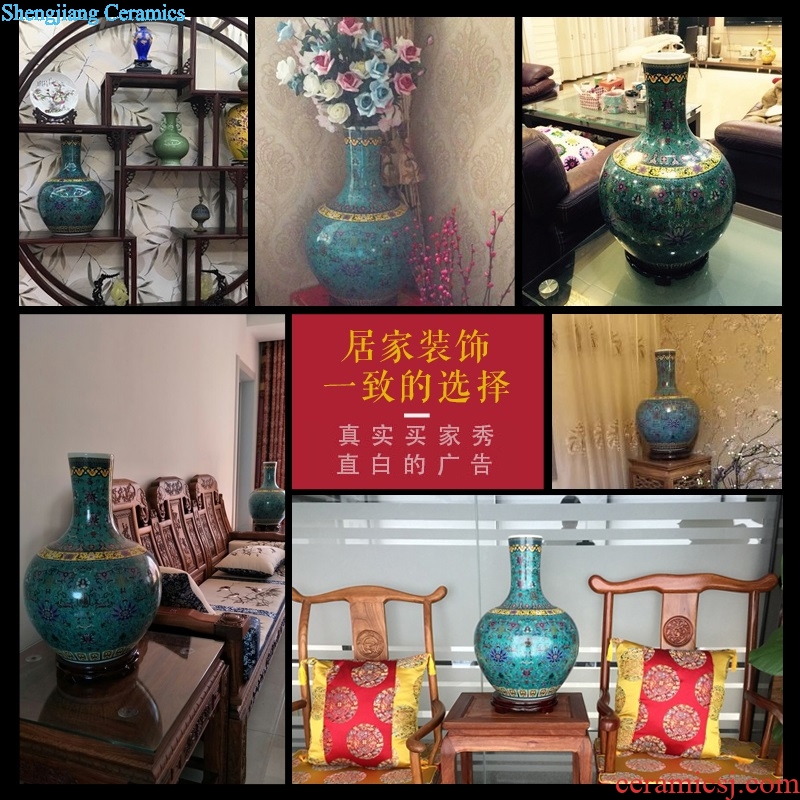 Jingdezhen ceramics colored enamel of large vases, flower flower arranging the sitting room porch decoration ceramics furnishing articles