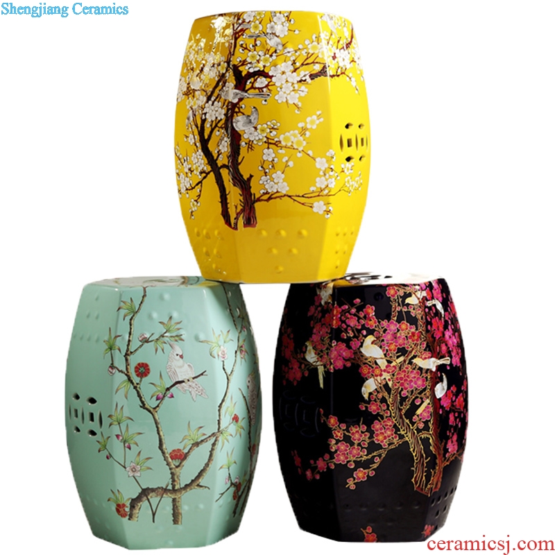 New Chinese rural study classical bedroom home dress sits stool sitting room flowers pottery drum stool pavilions, dry stool