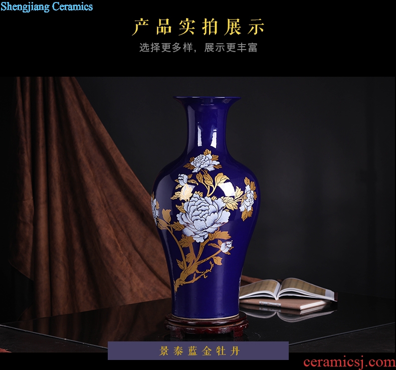 Jingdezhen ceramics landing a large vase peony sitting room of Chinese style household decoration craft a new home furnishing articles