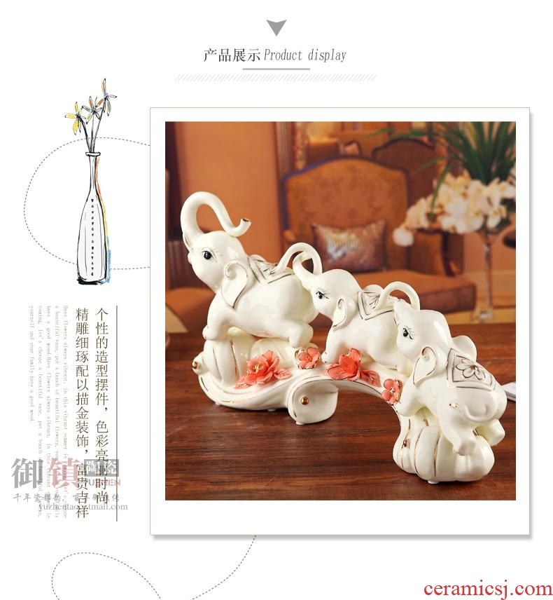 Jingdezhen creative household act the role ofing is tasted lucky elephant handicraft furnishing articles and feng shui like sitting room adornment gift decoration