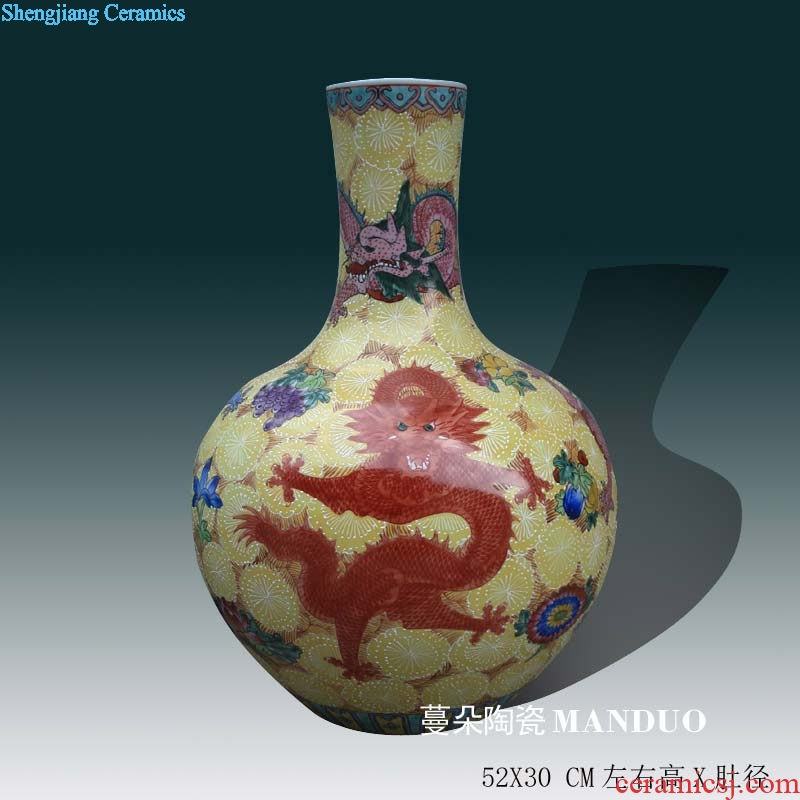 Tendril flower jingdezhen ceramic hand-painted pastel cranes vase high-grade high-grade gift porcelain vase sitting room furnishing articles