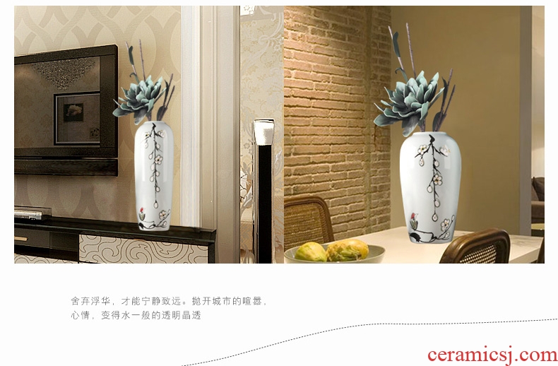Jingdezhen ceramic vases, modern new Chinese style household creative platform MianRuan sitting room adornment furnishing articles flower arrangement