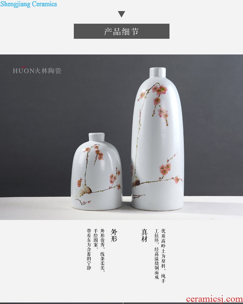 Modern new Chinese vase furnishing articles hand-painted plum blossom white ceramic sitting room TV ark flower arranging zen household act the role ofing is tasted