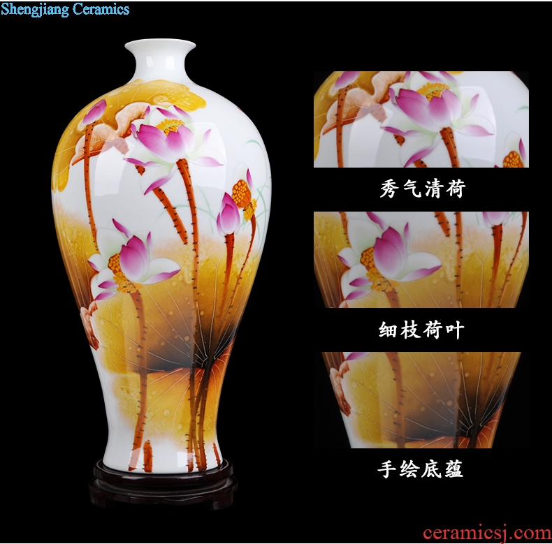 Celebrity famous jingdezhen ceramics powder enamel porcelain vase hand-painted home sitting room adornment handicraft furnishing articles