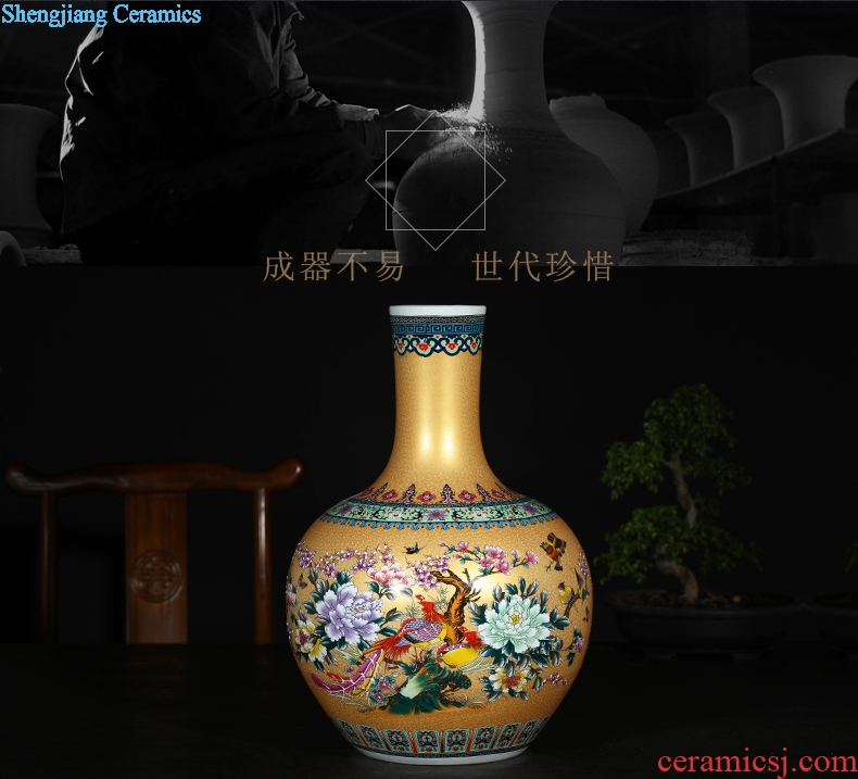 Jingdezhen ceramics of large vases, flower arrangement in modern Chinese style living room decoration vase TV ark furnishing articles