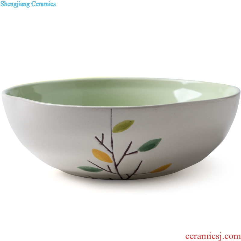 Ijarl million jia household Korean ceramic tableware to eat rice bowl with cover dessert bowl of soup bowl creative rainbow noodle bowl grove
