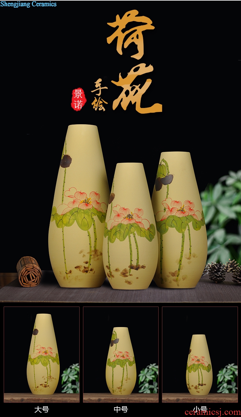 Scene, jingdezhen ceramic vase hand-painted frosted three-piece handicraft furnishing articles home decoration decoration