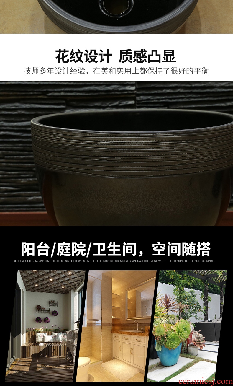 JingYan black art ceramic mop mop pool balcony pool to wash the mop basin basin bathroom mop pool