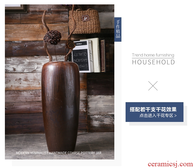 Restoring ancient ways do old large sitting room ground vase jingdezhen pottery flower arranging Chinese creative home furnishing articles ornaments
