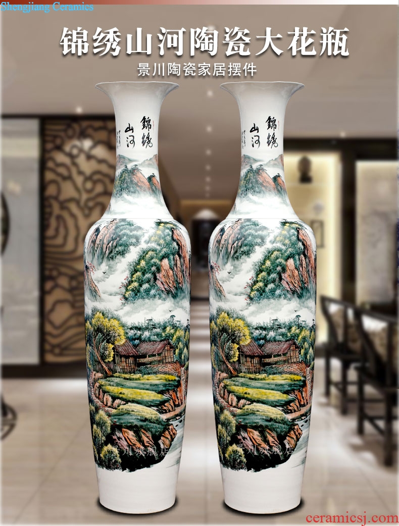 Jingdezhen ceramics landing big hand colorful splendid sunvo sitting room adornment porcelain vase yards furnishing articles
