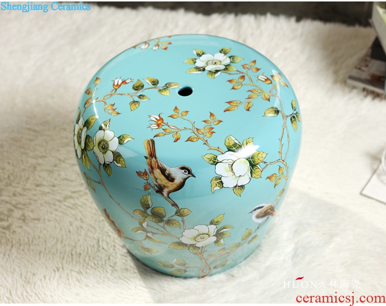 Jingdezhen American country ceramic drum stool cold pier in shoes stool toilet stool courtyard pavilion dry stool Chinese handicraft furnishing articles