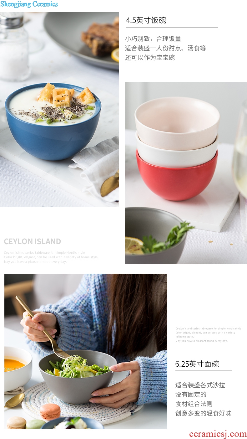 Eat the bowl of nice bowl bowl household personality lovely dessert place commercial Nordic ceramic creative restaurant