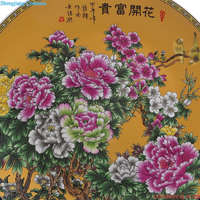 Jingdezhen ceramic blooming flowers hang dish decorative plates home sitting room adornment is placed a wedding gift