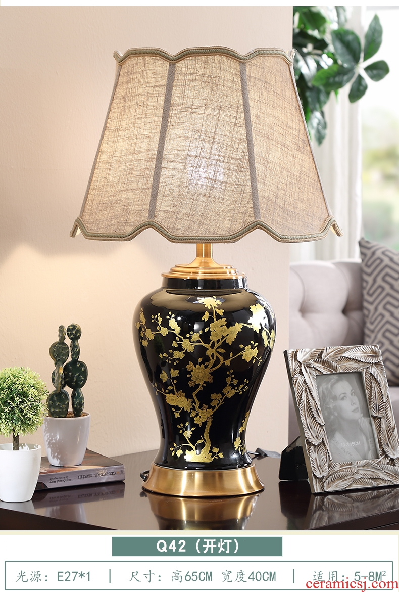 Ceramic lamp sitting room bedroom berth lamp contracted creative large sitting room decorate restoring ancient ways the study adjustable light lamp