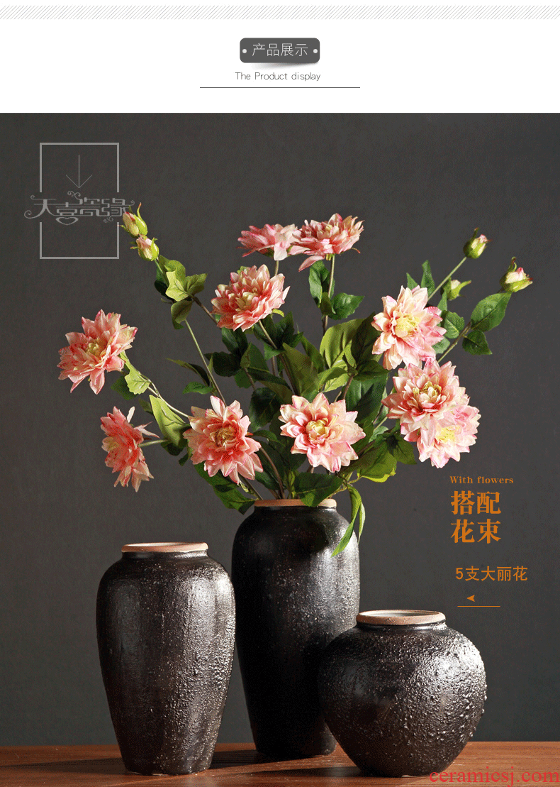 Jingdezhen restoring ancient ways do old clay coarse pottery vase is the sitting room TV ark ceramic clay pottery flower arranging nostalgic flowerpot