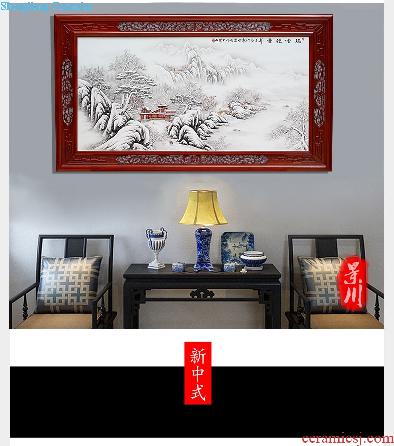 Hand-painted ceramic painting as a stream of jingdezhen porcelain plate Chinese style adornment painting the living room sofa setting wall hang a picture