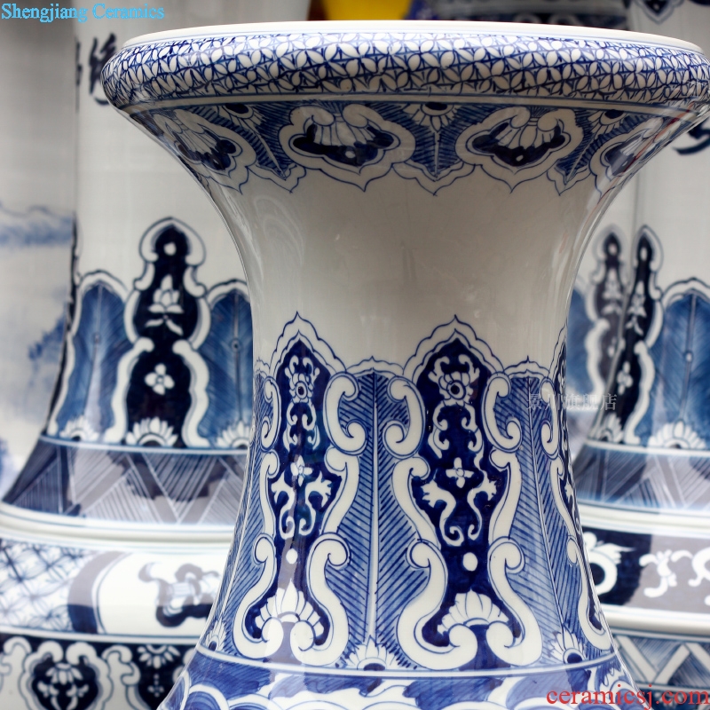 Blue and white same vase hand-painted archaize admiralty bound branch lotus blue and white porcelain of jingdezhen ceramics sitting room floor furnishing articles