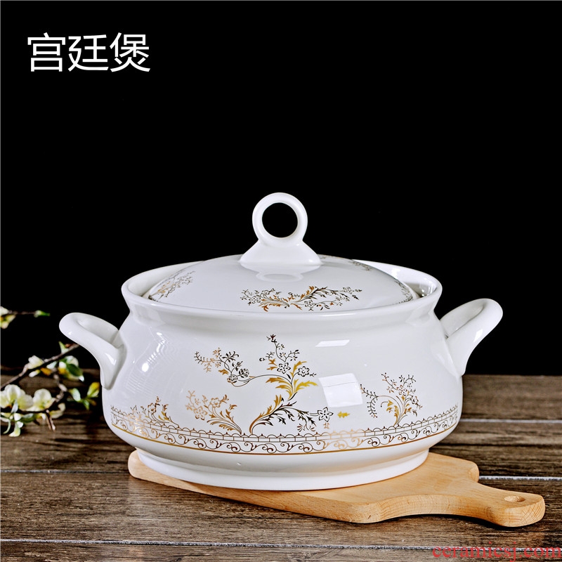 Jingdezhen ceramics from home dishes suit bone porcelain pot dish combination supporting Chinese style rainbow noodle bowl bowl soup bowl