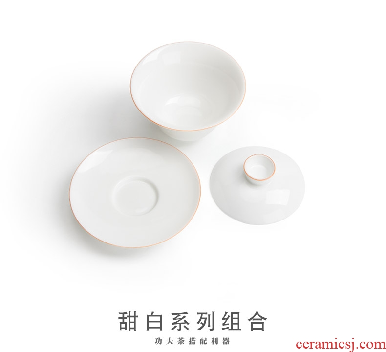 Mr Nan shan sweet white three to make tea tureen ceramic mini small three bubble tea sets jingdezhen porcelain teacup