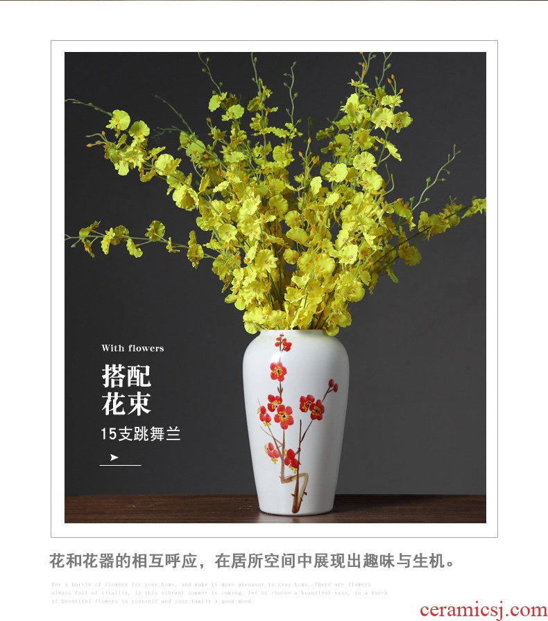 Jingdezhen contemporary and contracted ceramic vase furnishing articles creative living room TV cabinet table flower arranging, home decoration