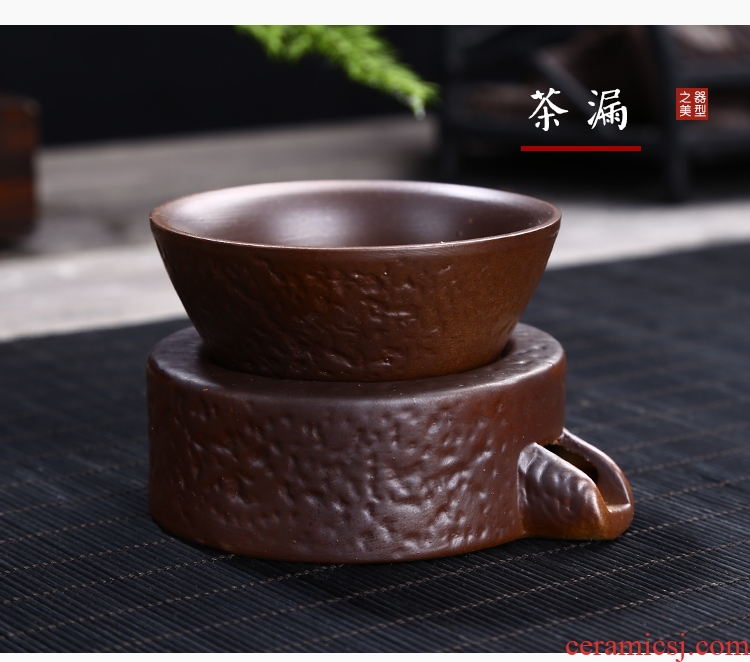 Restoring ancient ways leopard lam kung fu tea set suit household jingdezhen ceramic tea cup teapot Japanese tea ceremony the living room