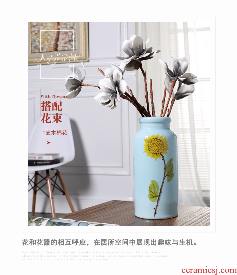 Jingdezhen contemporary and contracted ceramic vase furnishing articles creative living room small pure and fresh and dry flower arranging, table decorations