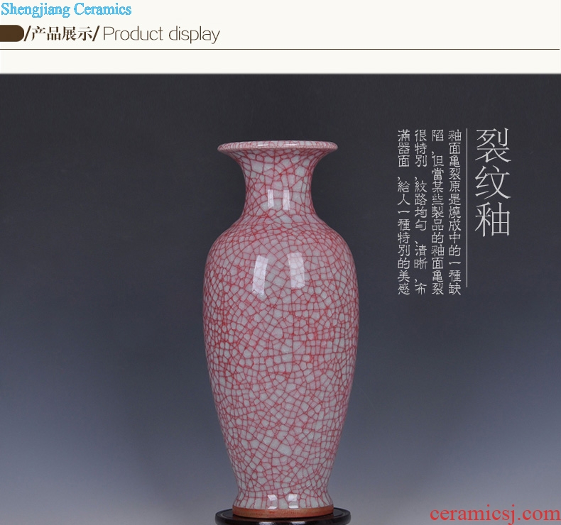 Jingdezhen ceramics archaize crack jun porcelain glaze white borneol vase household adornment of contemporary sitting room is placed