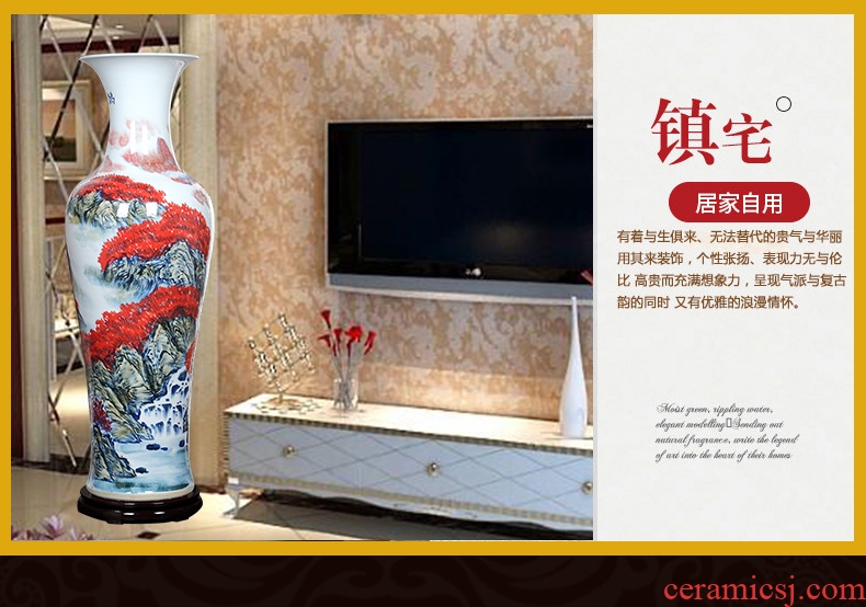 Jingdezhen ceramics high white large blue and white porcelain vase hotel opening gifts sitting room adornment is placed