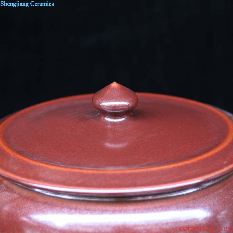 Jingdezhen 6 jin jin 45 20 jins storage jar of orange to dark red porcelain ceramic storage tank