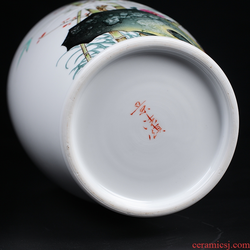 Manual hand-painted furnishing articles of jingdezhen ceramic vase and exquisite porcelain flower arranging home sitting room collection certificate porcelain arts and crafts