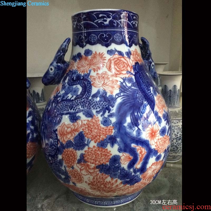 Jingdezhen porcelain youligong longfeng grain ears zun ceramic vase cover tank general practical storage POTS