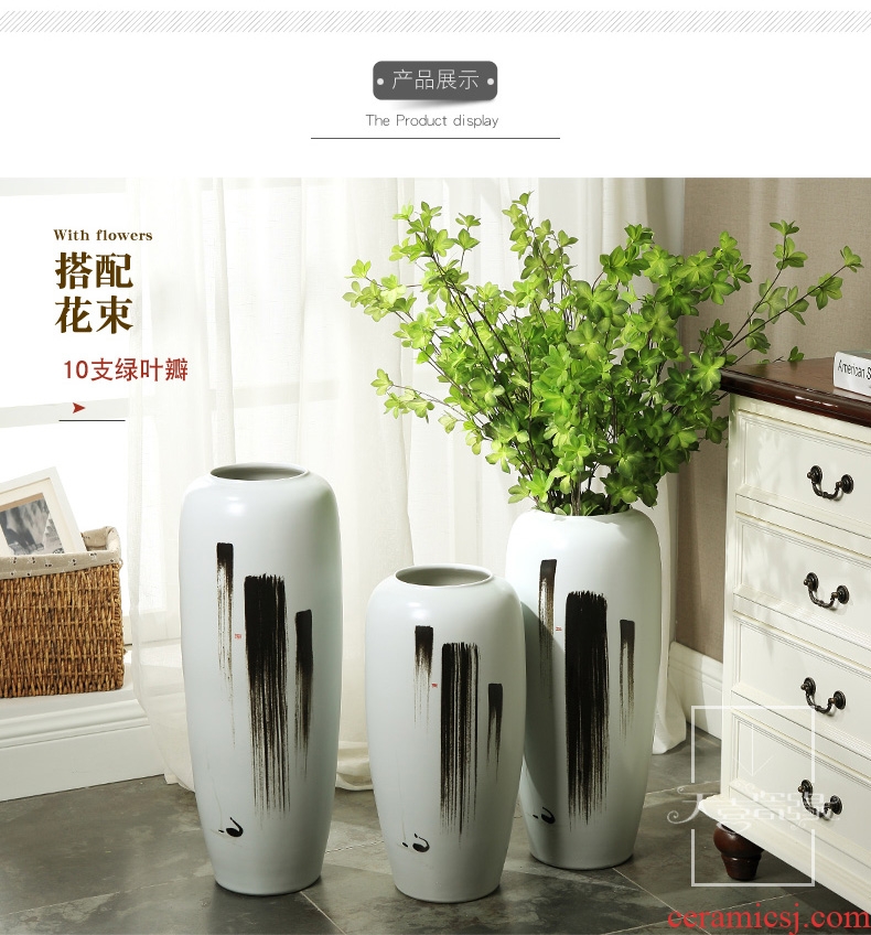 Creative new Chinese pottery and porcelain of large vase household soft adornment of contemporary sitting room TV ark flower arranging furnishing articles
