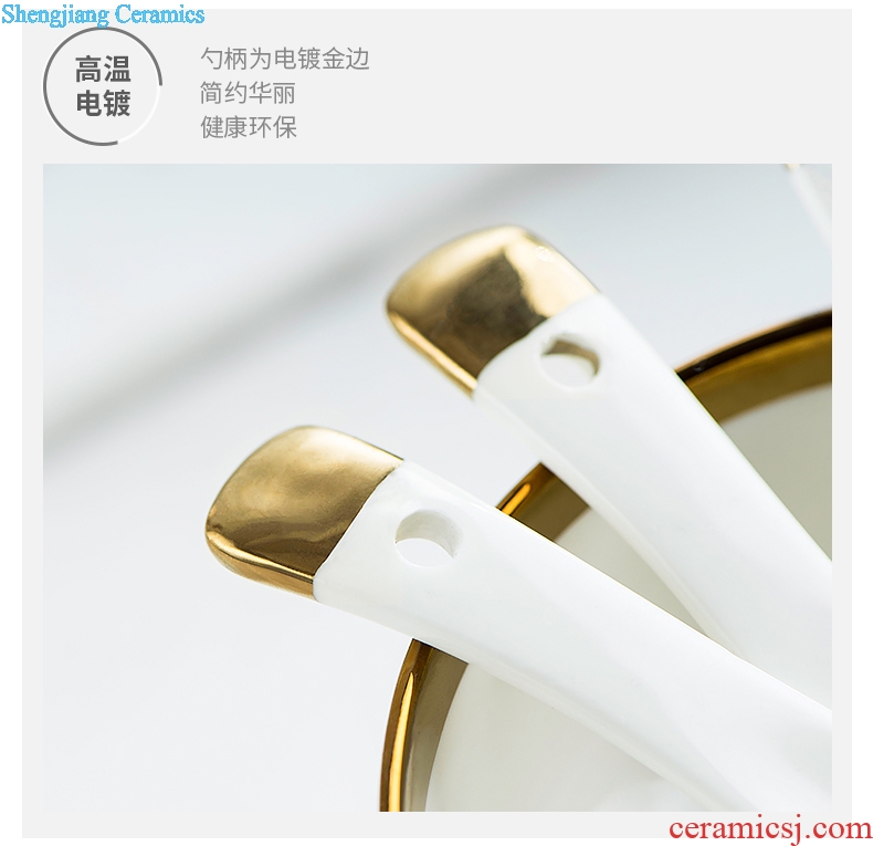 Ijarl million jia ou household ceramic spoon innovative new bone China tableware kitchen spoon ladle TBSP light