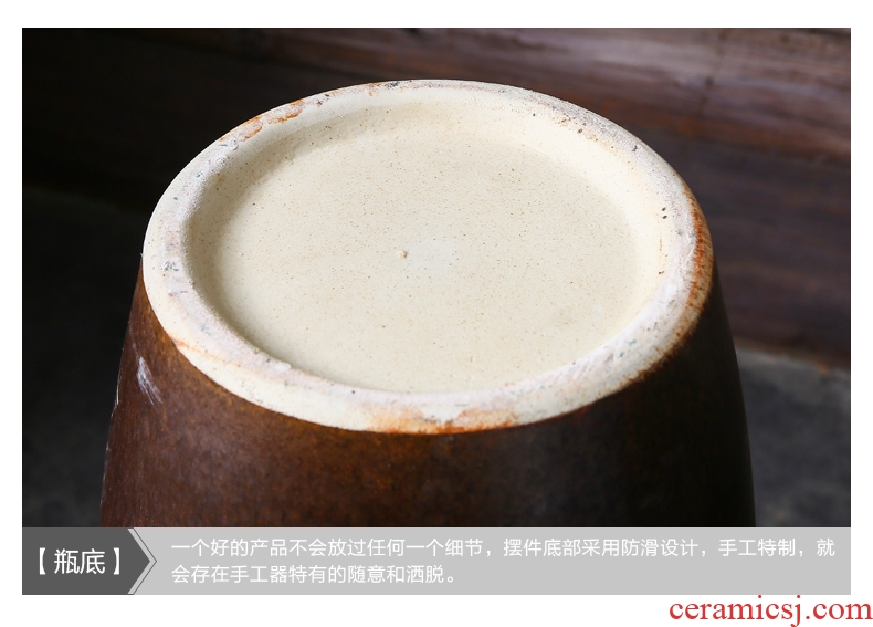 Restoring ancient ways do old large sitting room ground vase jingdezhen pottery flower arranging Chinese creative home furnishing articles ornaments