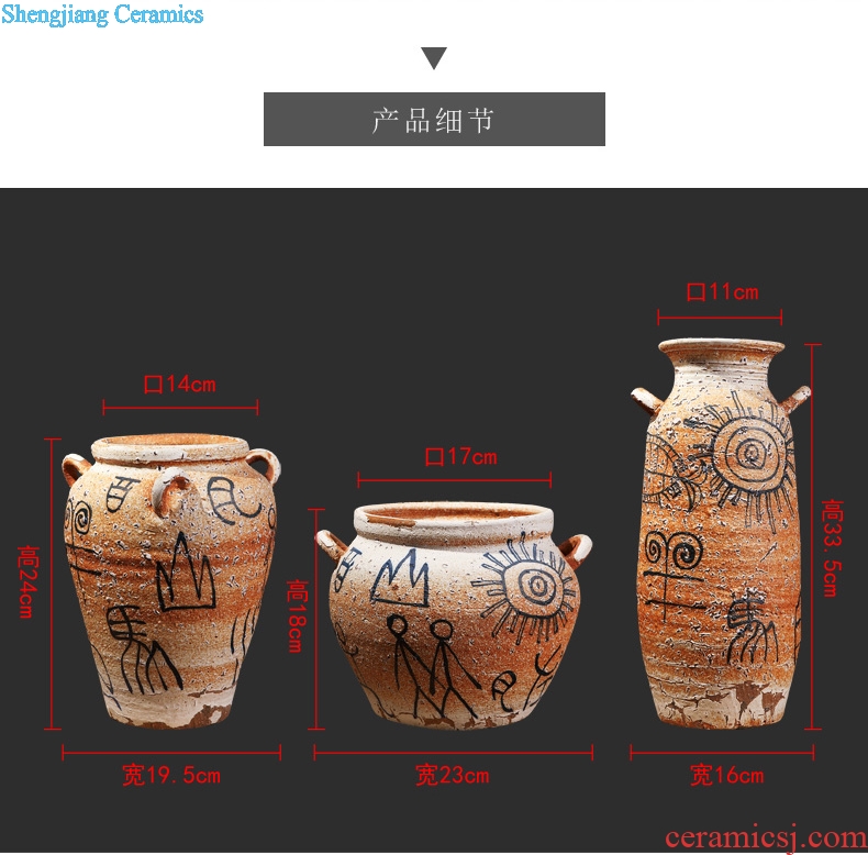 Zen of pottery and porcelain vase Chinese style restoring ancient ways is coarse pottery do old earthenware jar of primitive simplicity porch is decorated furnishing articles flowers, flower arranging