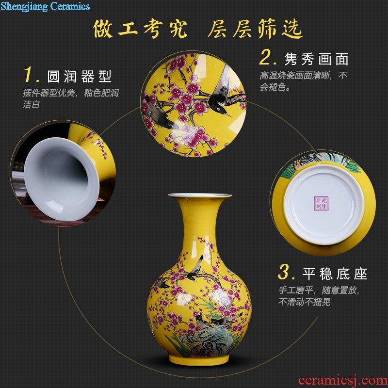 Jingdezhen ceramics hand-painted vases, flower arrangement, new Chinese style household adornment handicraft sitting room porch place