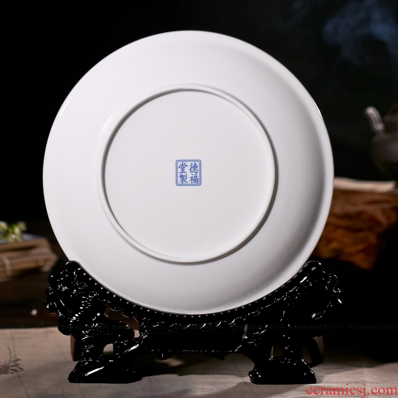 The new jingdezhen ceramics hand-painted porcelain decoration painting landscapes hang dish Zhang Bingxiang furnishing articles at home