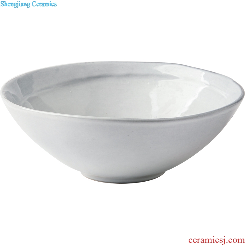Ijarl million jia creative Japanese contracted soup bowl Nordic fruit salad bowl dish bowl of household ceramic bowl in the kitchen