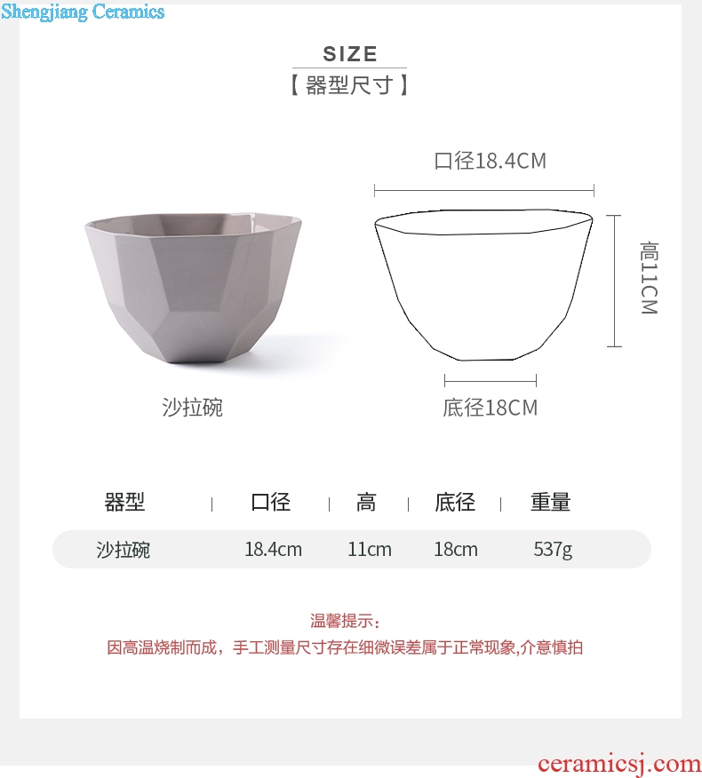 Ijarl million jia creative Korean contracted ceramic salad bowl of soup bowl noodles in soup home large bowl and personality