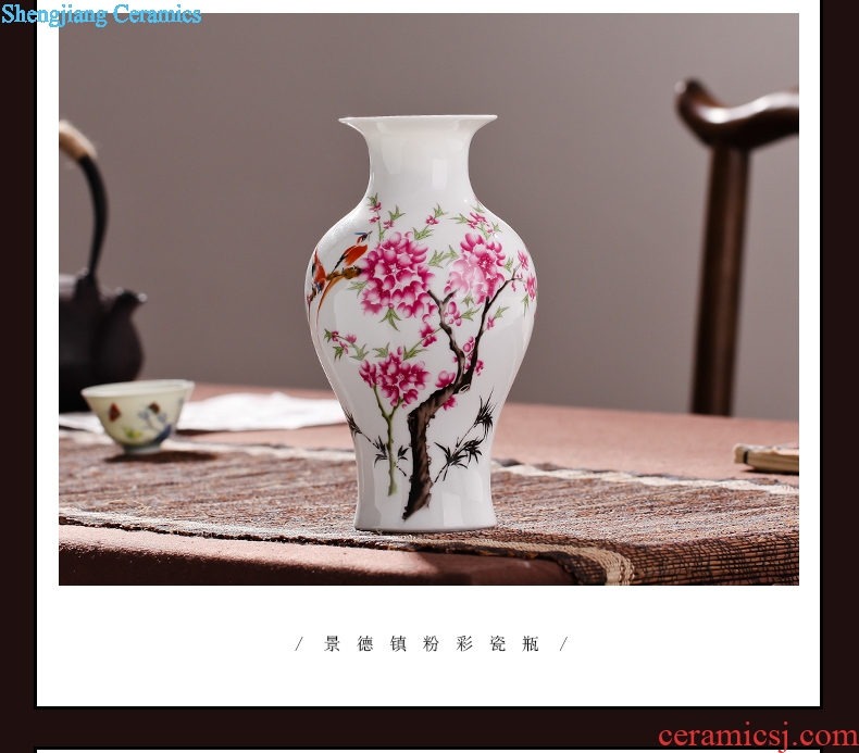 Contracted sitting room packages mailed jingdezhen porcelain vase famille rose porcelain vase modern fashionable household decoration decoration