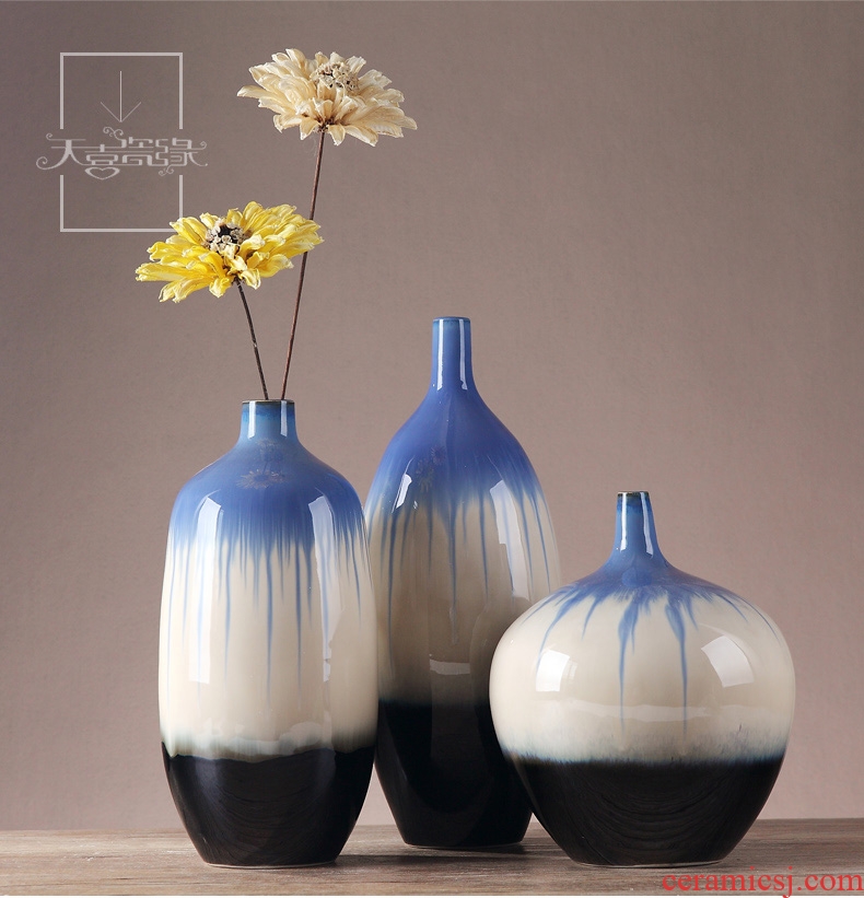 European modern ceramic vase furnishing articles creative living room TV cabinet table flower arranging porch, home decoration