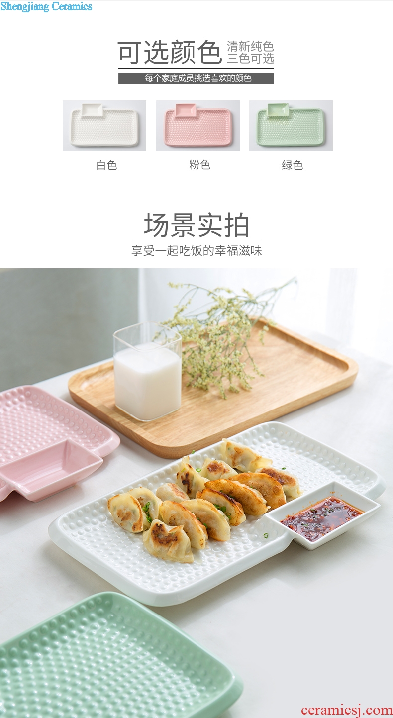 Million jia creative Japanese ceramics with vinegar dumplings plate disc household boiled dumplings dumplings plate cold cold 0