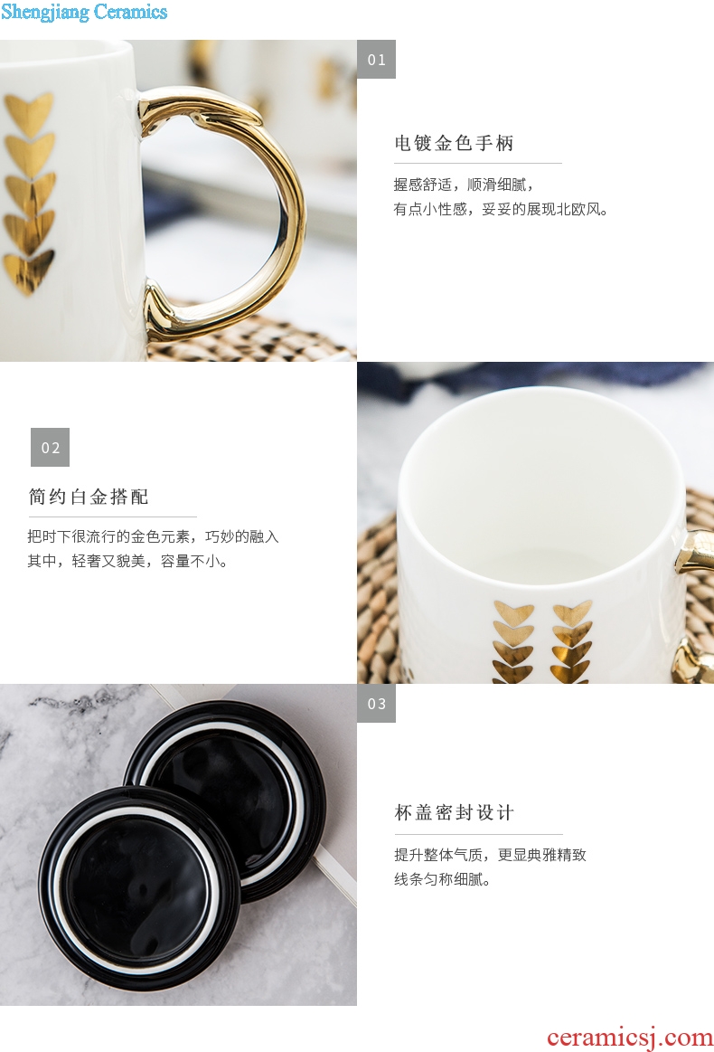 Ijarl million jia household electroplating ceramic mug cup coffee cup cup for office work contracted for breakfast
