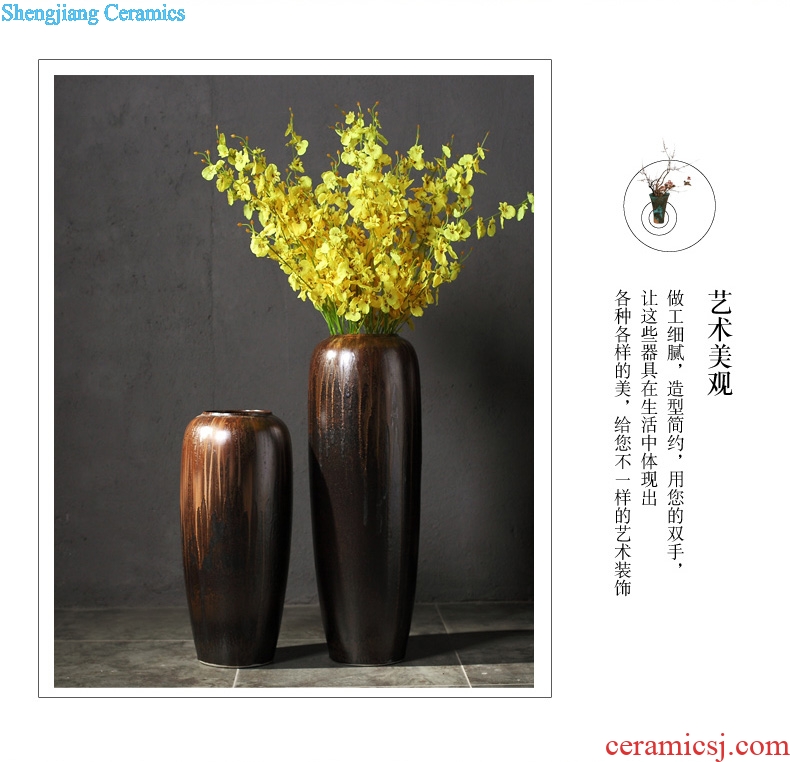 Jingdezhen ceramic vase of large sitting room porch villa Chinese zen dry flower flower POTS to restore ancient ways furnishing articles