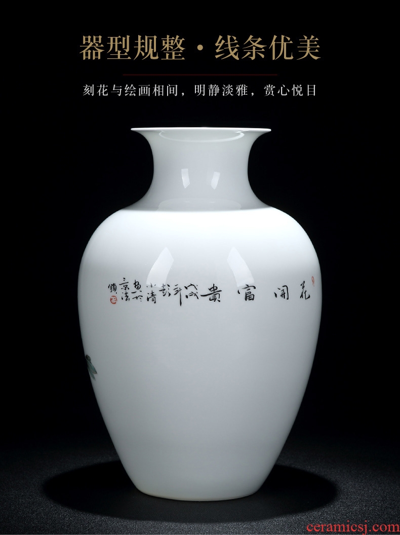 Jingdezhen ceramic thin foetus hand-painted vases, rich ancient frame furnishing articles furnishing articles home flower arrangement sitting room adornment porcelain
