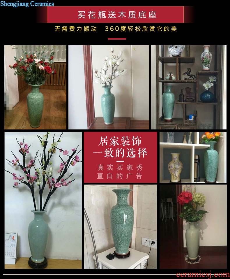 Jingdezhen large ceramic vases, flower arranging is jun porcelain TV ark furnishing articles of new Chinese style household living room decoration